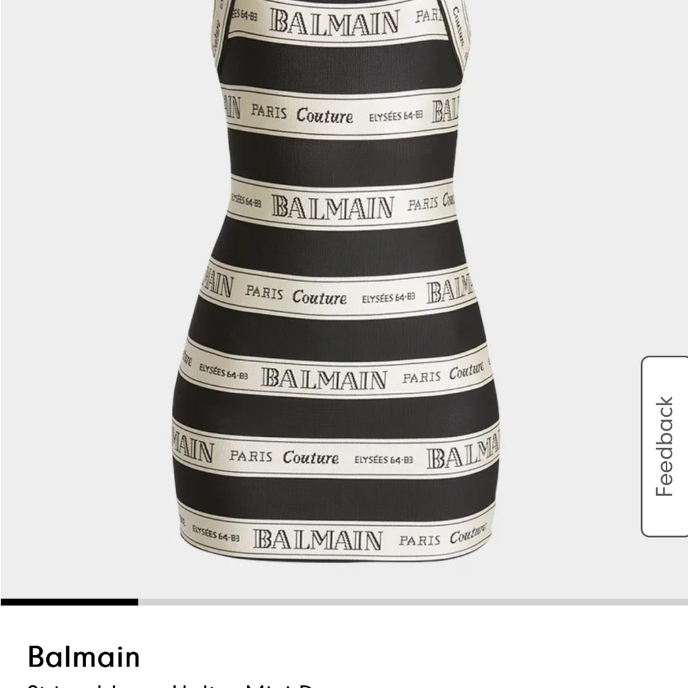 Balmain Black and White Bodycon Mini Dress